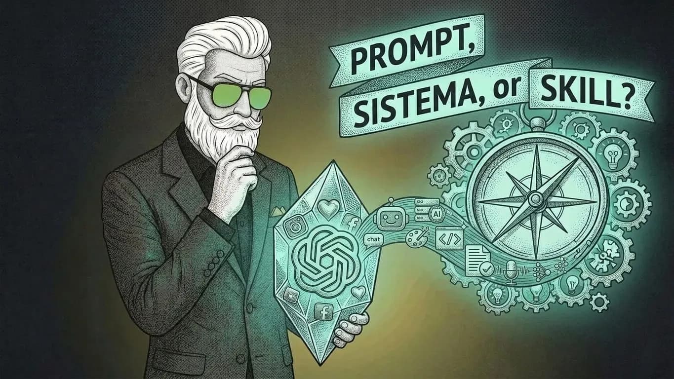 Prompt, sistema o skill: cómo guardar lo que le pides a la IA para no repetirlo cover image